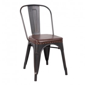 Καρέκλα Μεταλλική AntΒlac/PU Κάθ.Σκ.Κα/ E5191P,10 /ΔΙΑΣΤΑΣΕΙΣ 45x51x82cm/