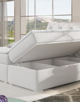 Balvin Κρεβάτι boxspring με στρώμα και αποθηκευτικό χώρο