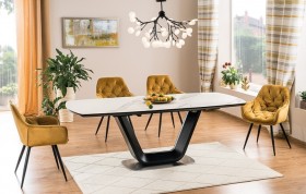  Armani Ceramic τραπέζι Λευκό-Μαύρο 160/220Χ90Χ76 