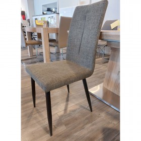 ΕΜ761,2 καρέκλα μεταλλική μαύρη/ Υφ. Grey-Brown