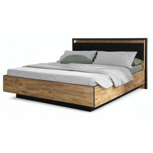 Hayato Κρεβάτι 160 με Αποθ & Τελάρο Alpine/Black